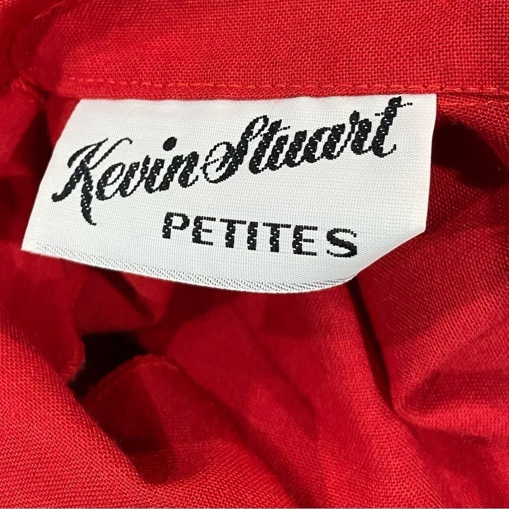 Vintage Kevin Stewart Petites Red Wrap Midi Dress 👗 - Picture 7 of 8